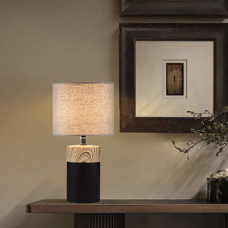 Black Table Lamp With Textured Ceramic Base  - W9.06" x D9.06" x H17.32" - image 0