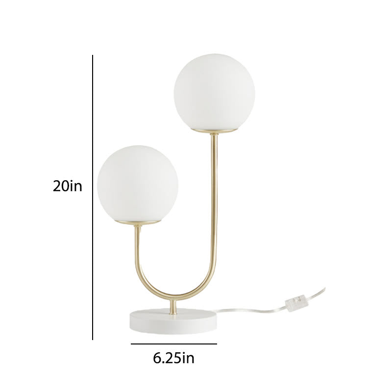 2-light Globe Table Lamp With Metal Base