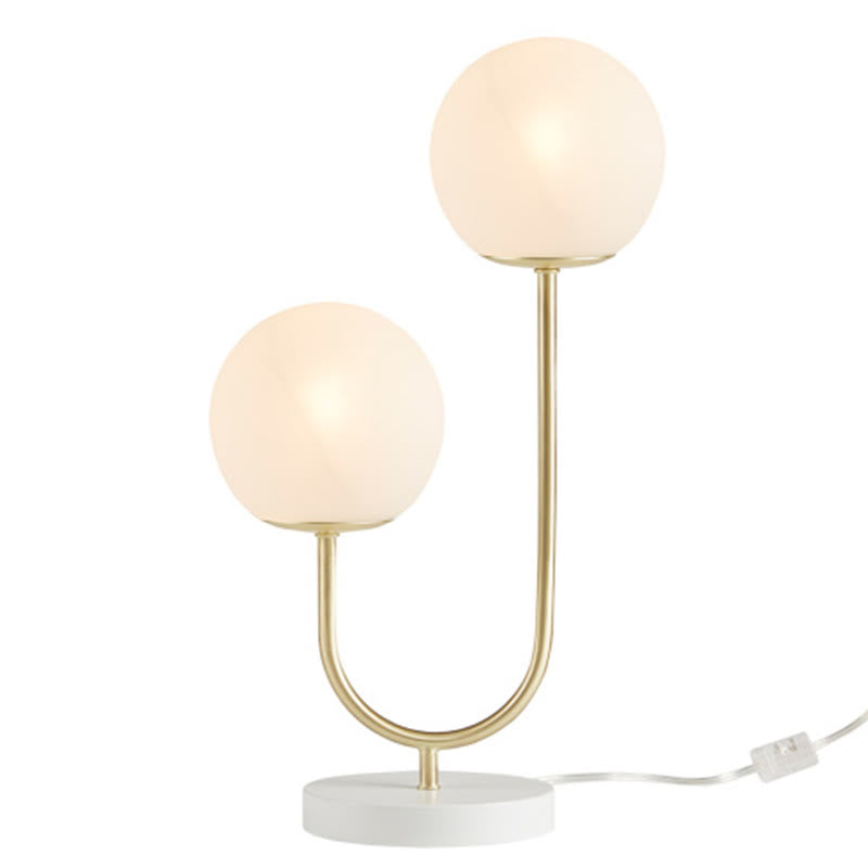 2-light Globe Table Lamp With Metal Base