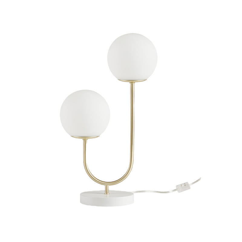 2-light Globe Table Lamp With Metal Base
