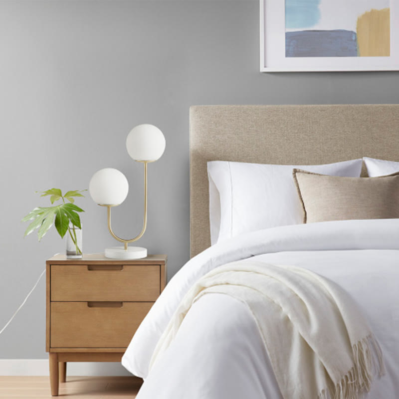 2-light Globe Table Lamp With Metal Base