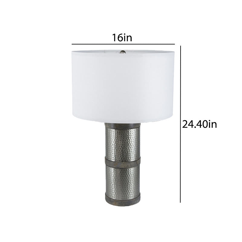 Sliver Hammered Iron Table Lamp - image 11