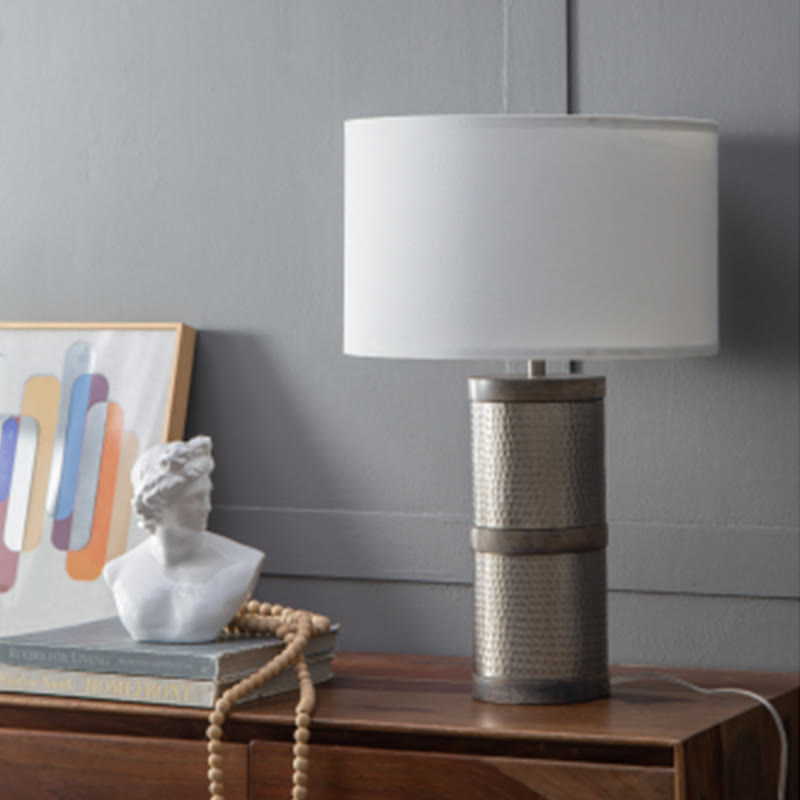 Sliver Hammered Iron Table Lamp