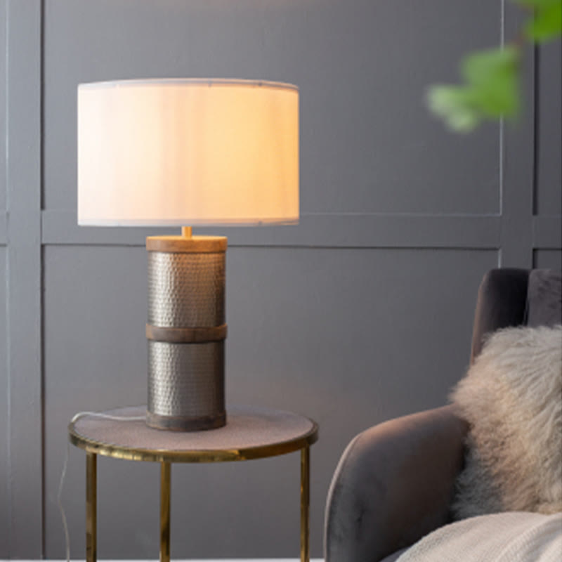 Sliver Hammered Iron Table Lamp