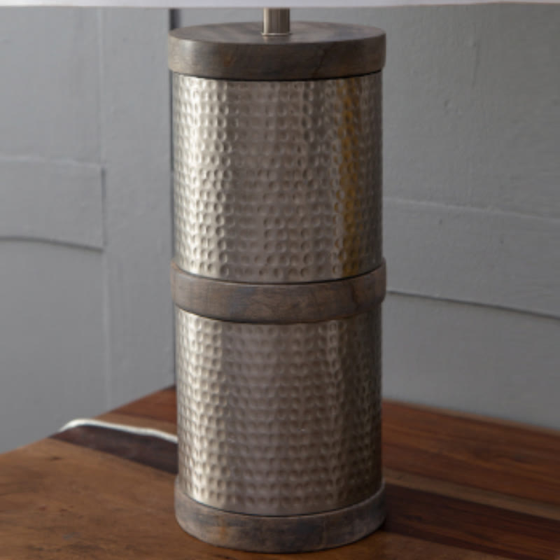 Sliver Hammered Iron Table Lamp