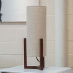 Modern Bedroom Lamp With Walnut Wood Base - image 5