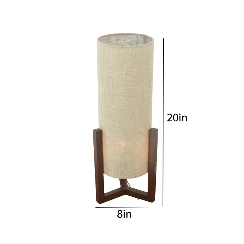 Modern Bedroom Lamp With Walnut Wood Base