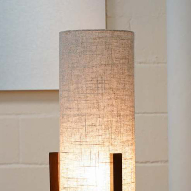 Modern Bedroom Lamp With Walnut Wood Base