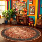 Vintage Exotic Round Leopard Area Rug  - image 2