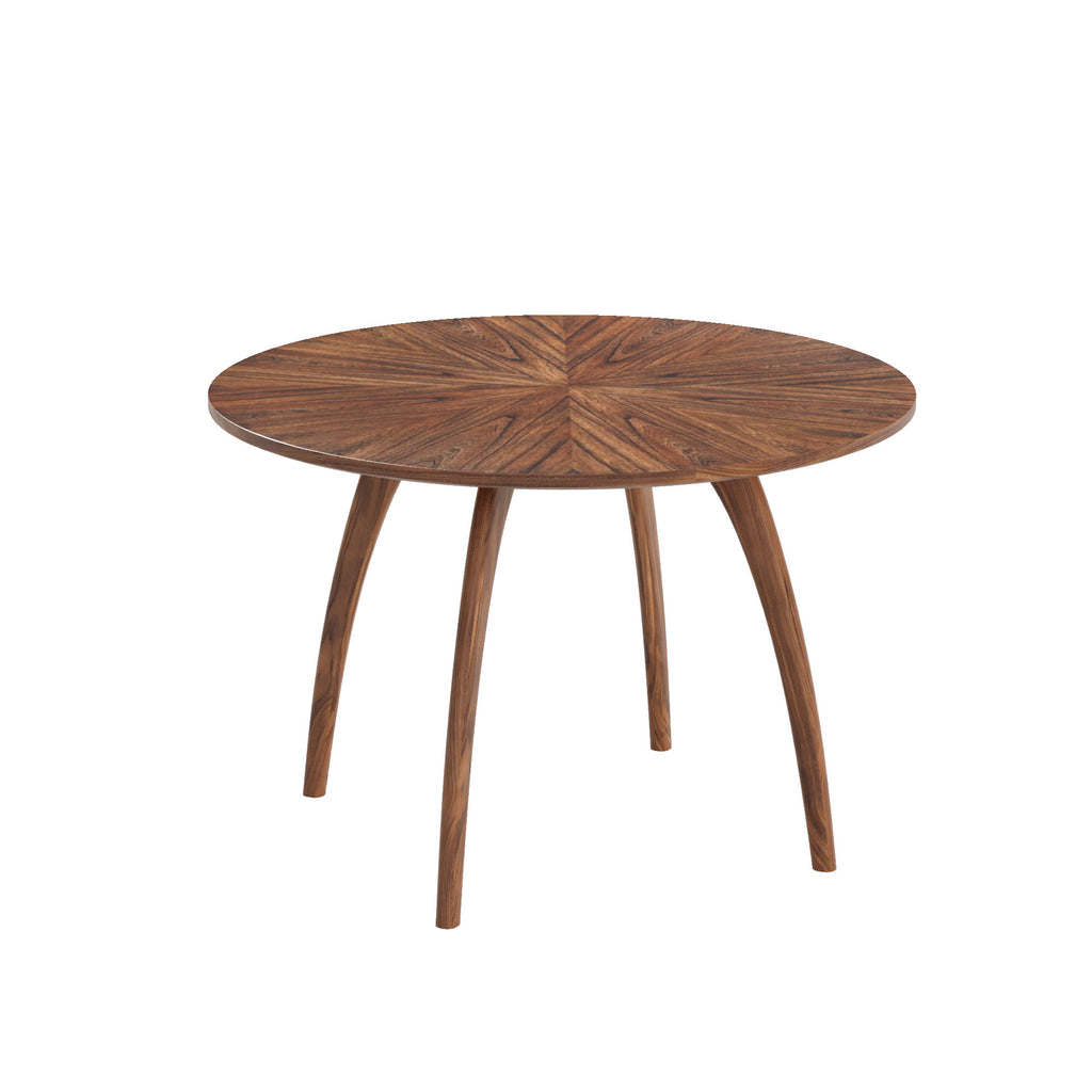 Walnut-grain Inlaid Tabletop Dining Table - image 1