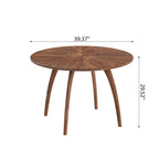 Walnut-grain Inlaid Tabletop Dining Table - image 6