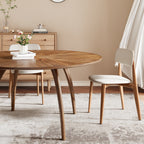 Walnut-grain Inlaid Tabletop Dining Table - image 5