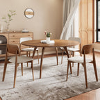 Walnut-grain Inlaid Tabletop Dining Table - image 2