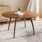 Walnut-grain Inlaid Tabletop Dining Table - W47.24" x D47.24" x H29.92" - image 0