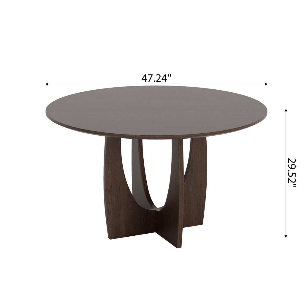 Round Wood Dining Table With Cross Legs