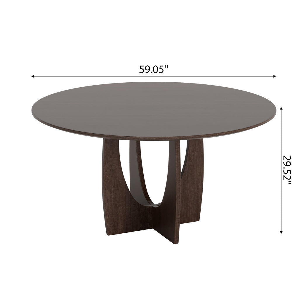 Round Wood Dining Table With Cross Legs