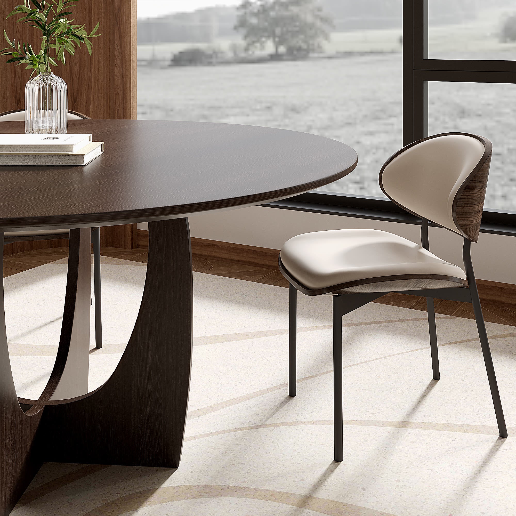 Round Wood Dining Table With Cross Legs