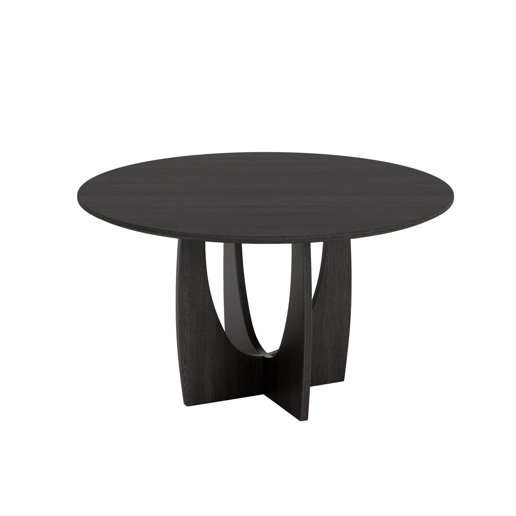 Round Wood Dining Table With Cross Legs - image 2