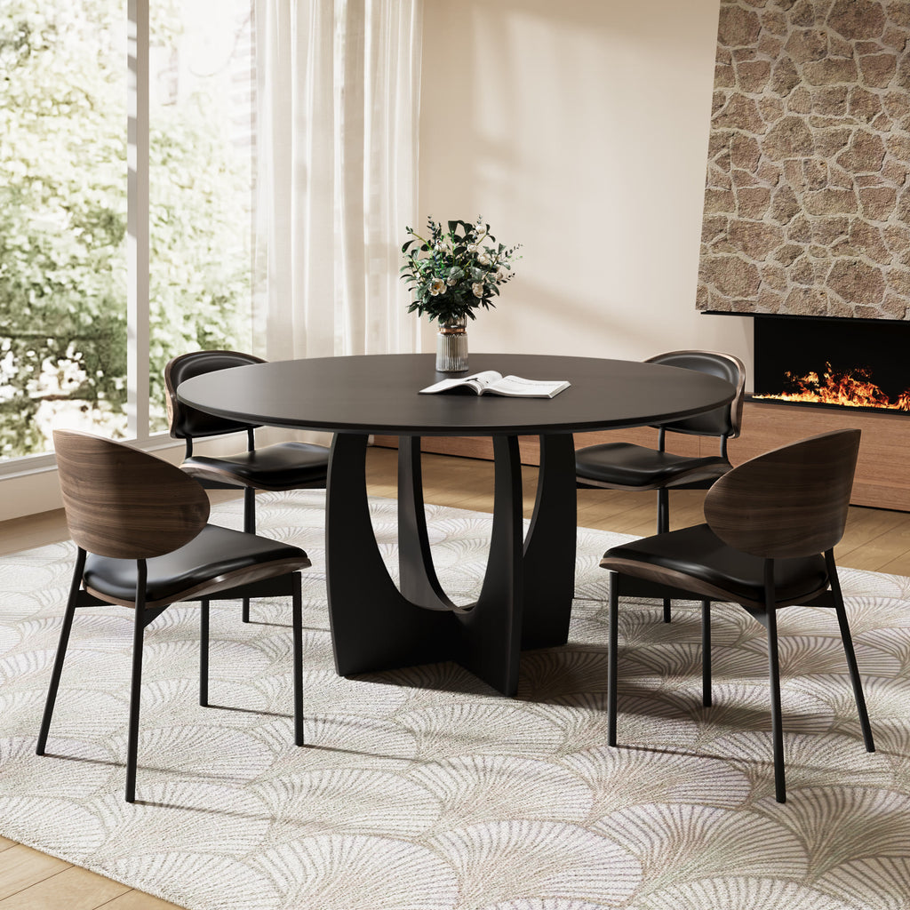 Round Wood Dining Table With Cross Legs
