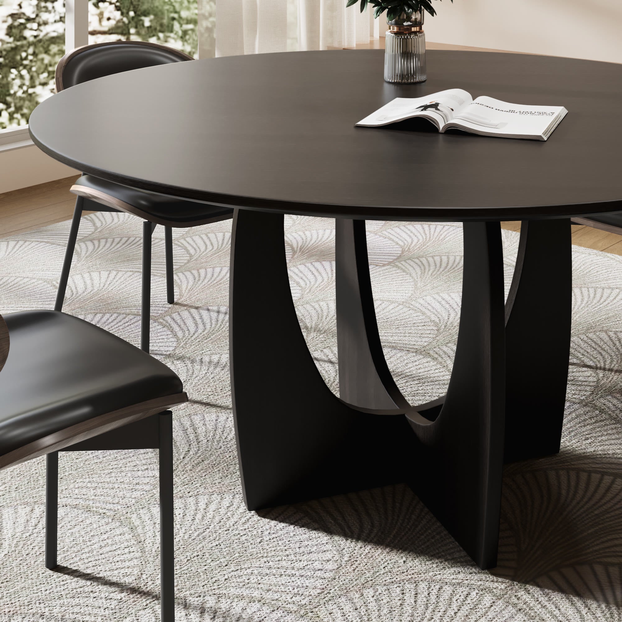 Round Wood Dining Table With Cross Legs