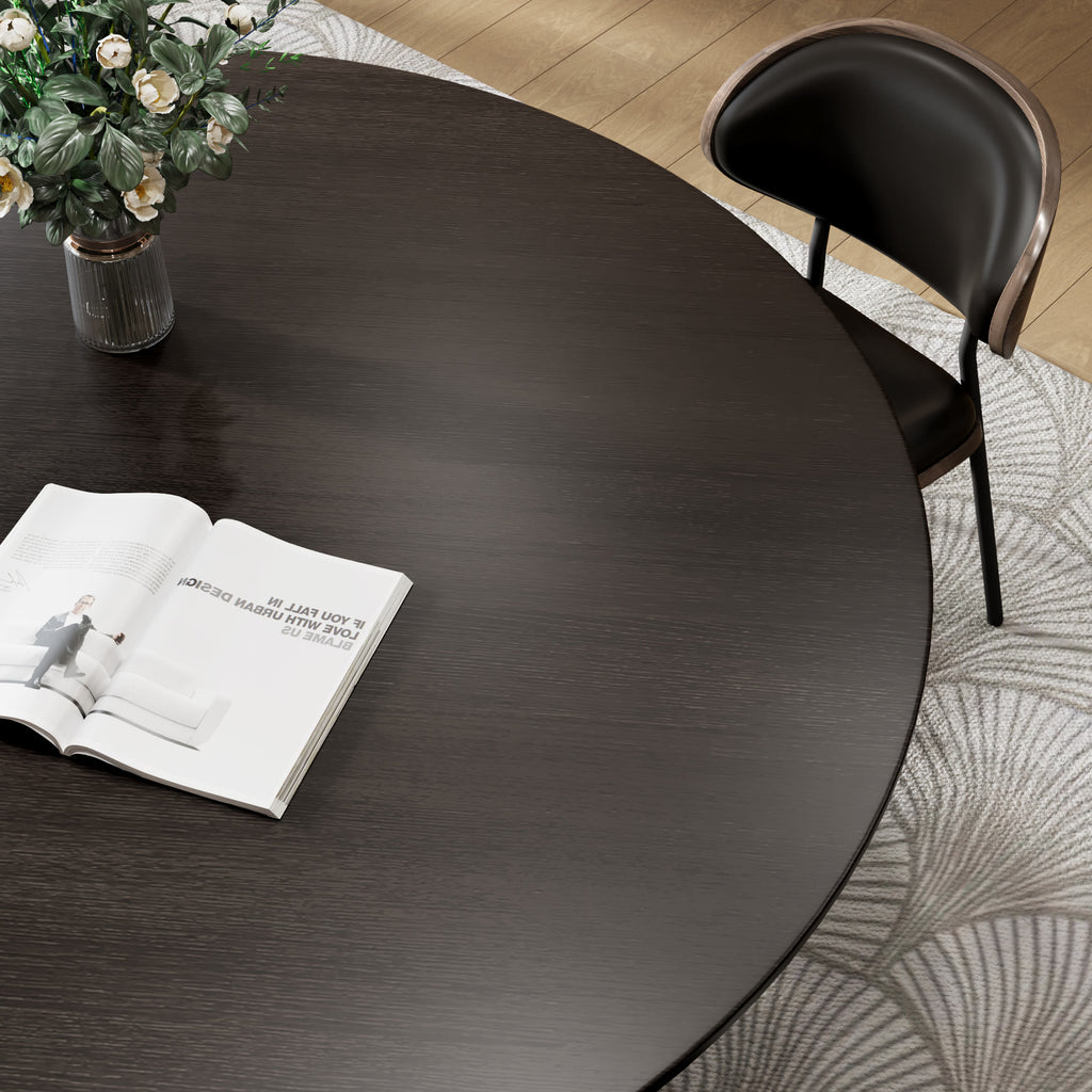 Round Wood Dining Table With Cross Legs