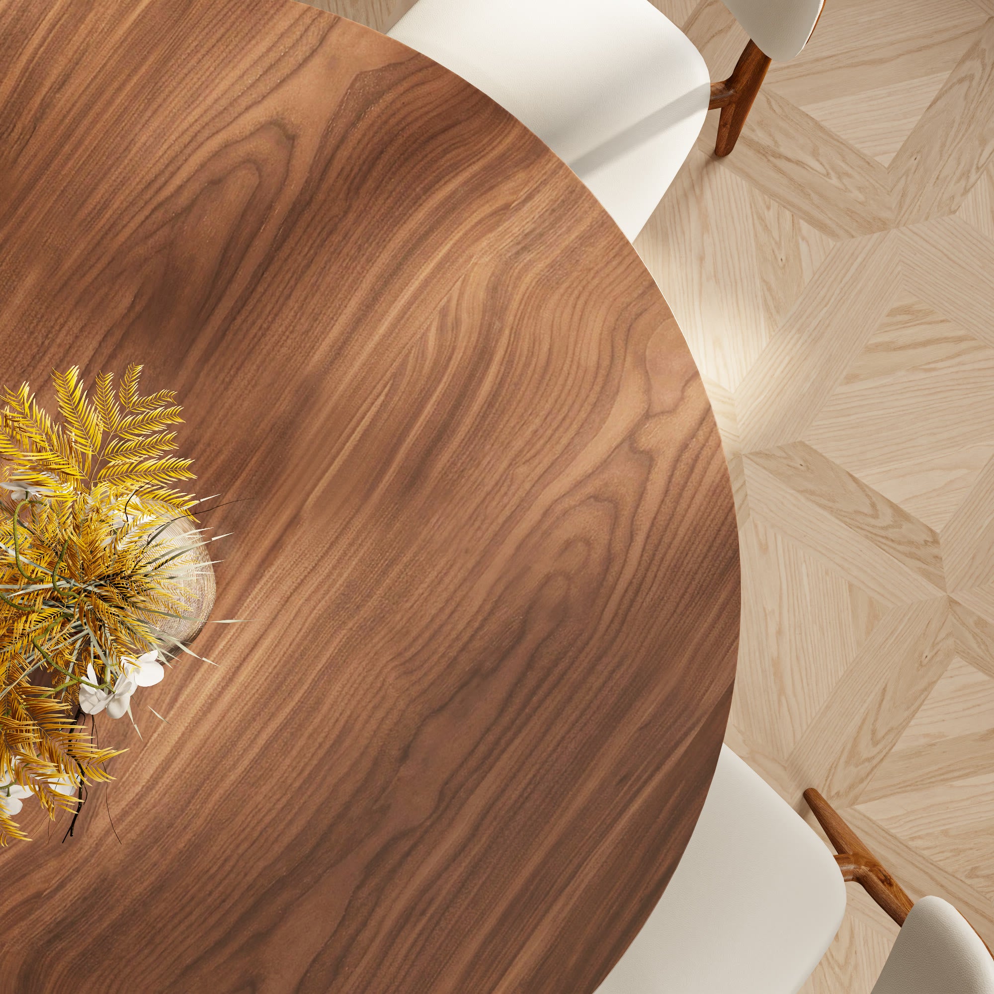 Walnut Wooden Splayed-leg Dining Table