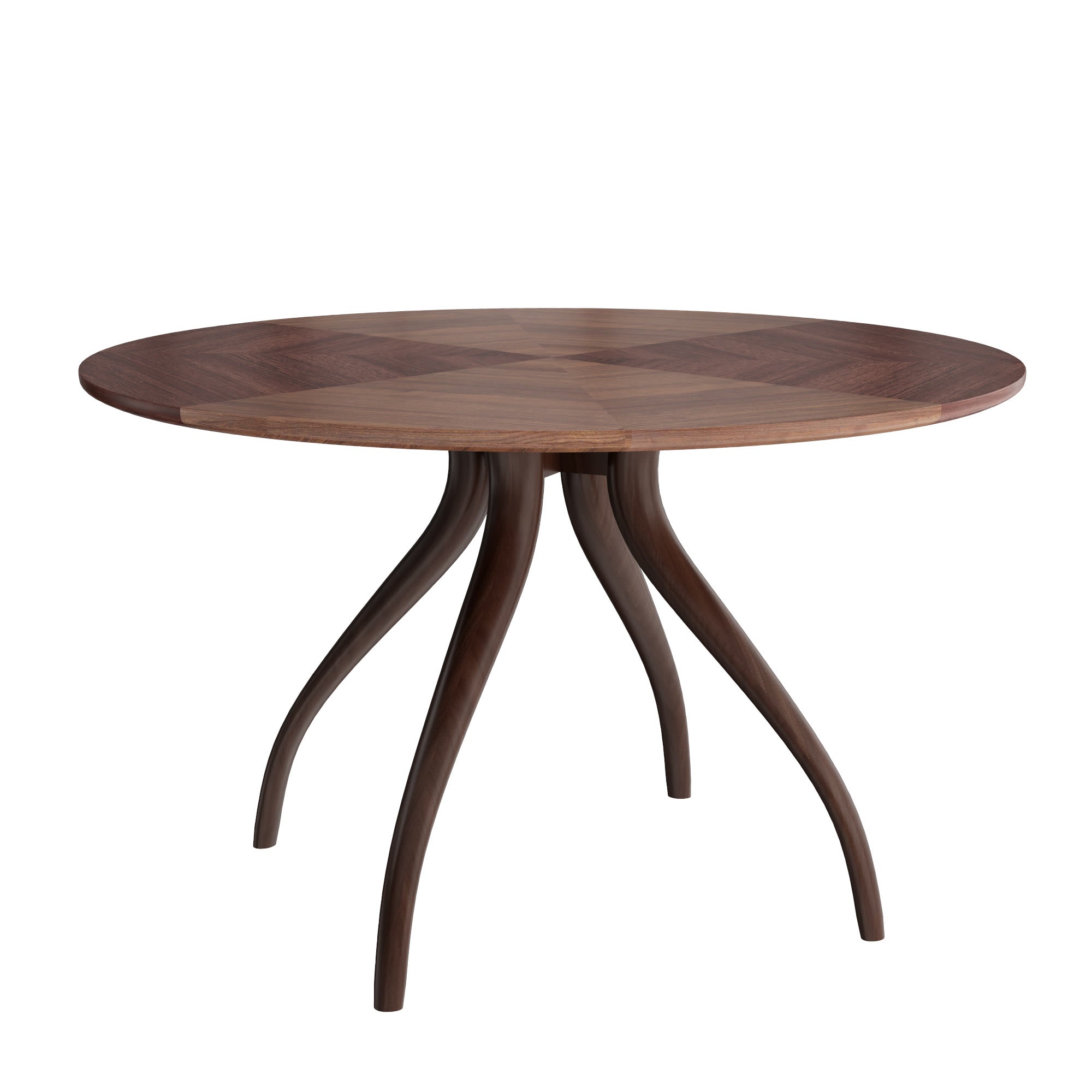 Splicing Tabletop Curved-leg Wooden Dining Table