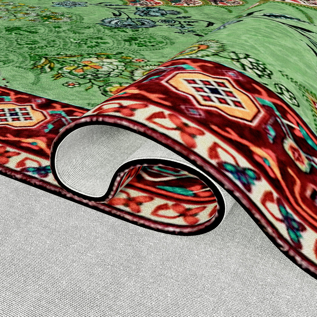 Washable Vintage Floral Anti-slip Area Rug - image 11