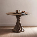 Dark Walnut Colored Spiral-shape Base Dining Table