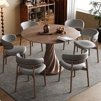 Dark Walnut Colored Spiral-shape Base Dining Table - image 4