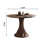 Dark Walnut Colored Spiral-shape Base Dining Table - image 7