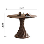 Dark Walnut Colored Spiral-shape Base Dining Table - image 9