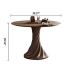 Dark Walnut Colored Spiral-shape Base Dining Table - image 6