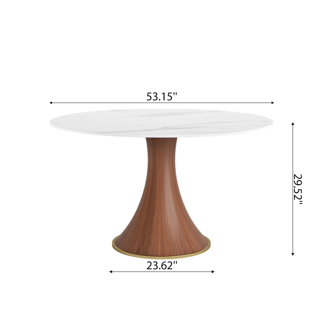 Mid-Century Modern Round Dining Table For 4-8 People