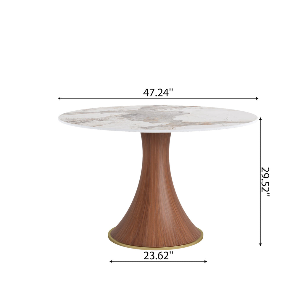 Mid-Century Modern Round Dining Table For 4-8 People