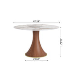 Mid-Century Modern Round Dining Table For 4-8 People - image 16