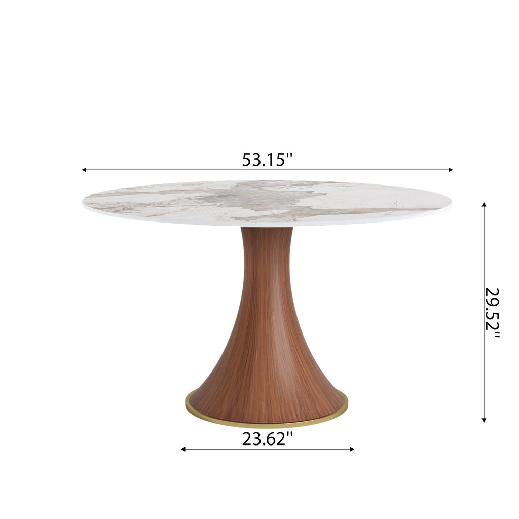 Mid-Century Modern Round Dining Table For 4-8 People