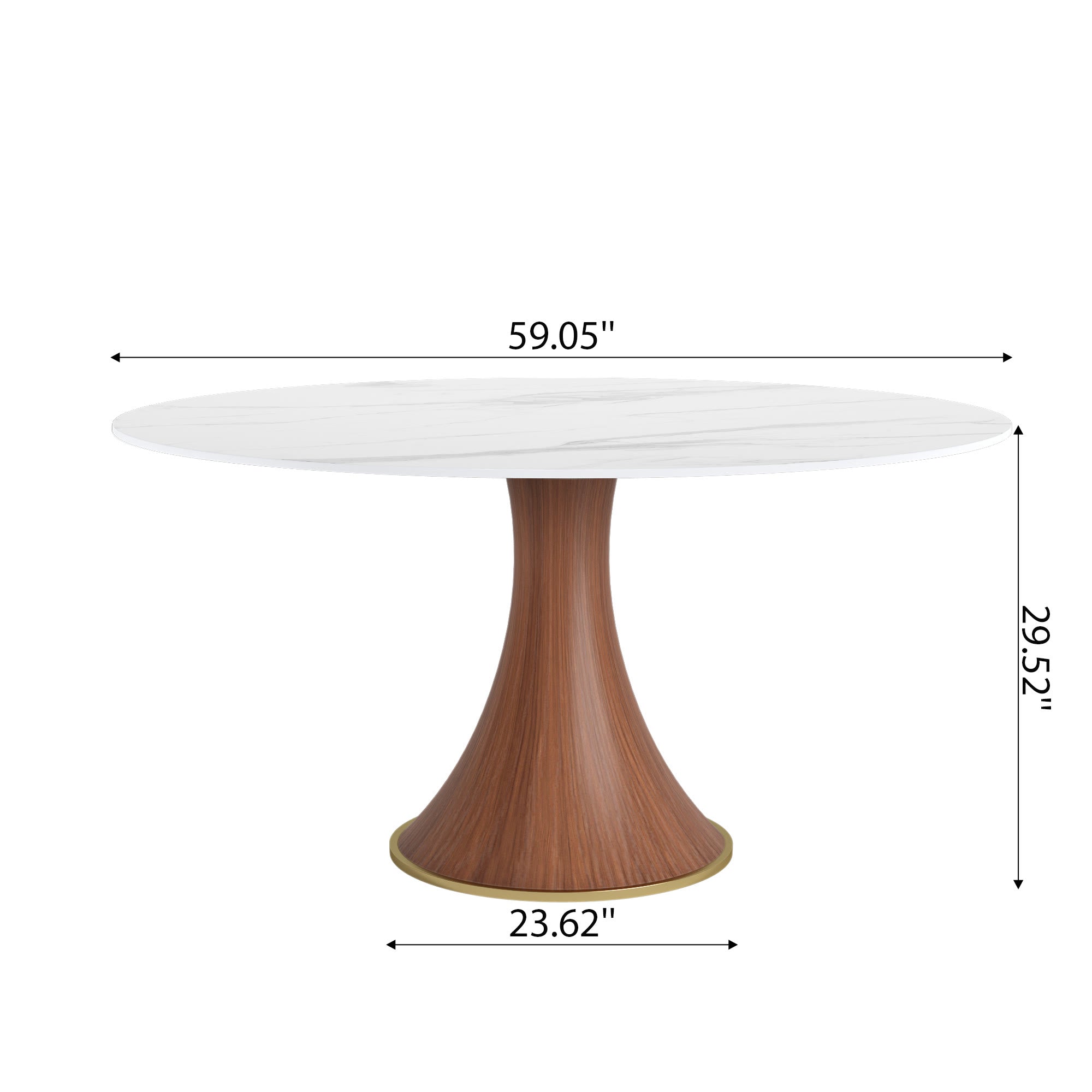 Mid-Century Modern Round Dining Table For 4-8 People