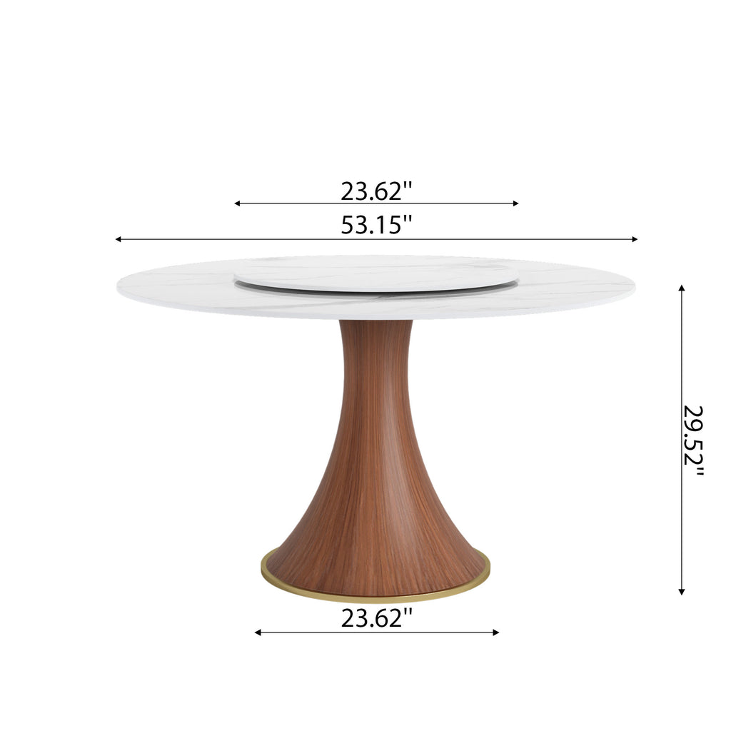Mid-Century Modern Round Dining Table For 4-8 People