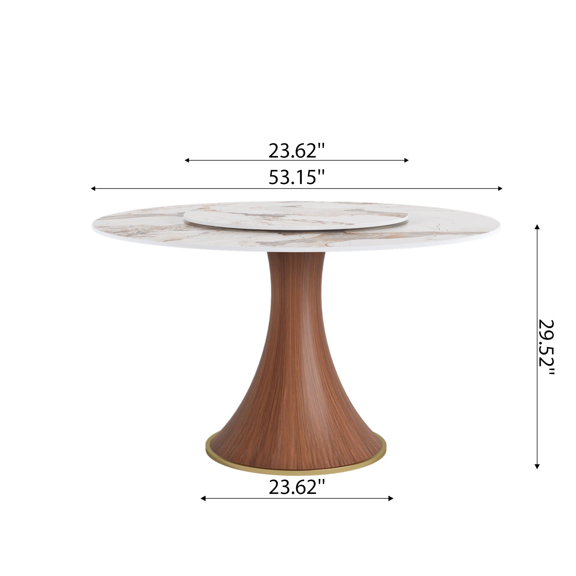Mid-Century Modern Round Dining Table For 4-8 People