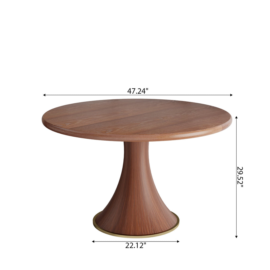 Mid-Century Modern Round Dining Table For 4-8 People