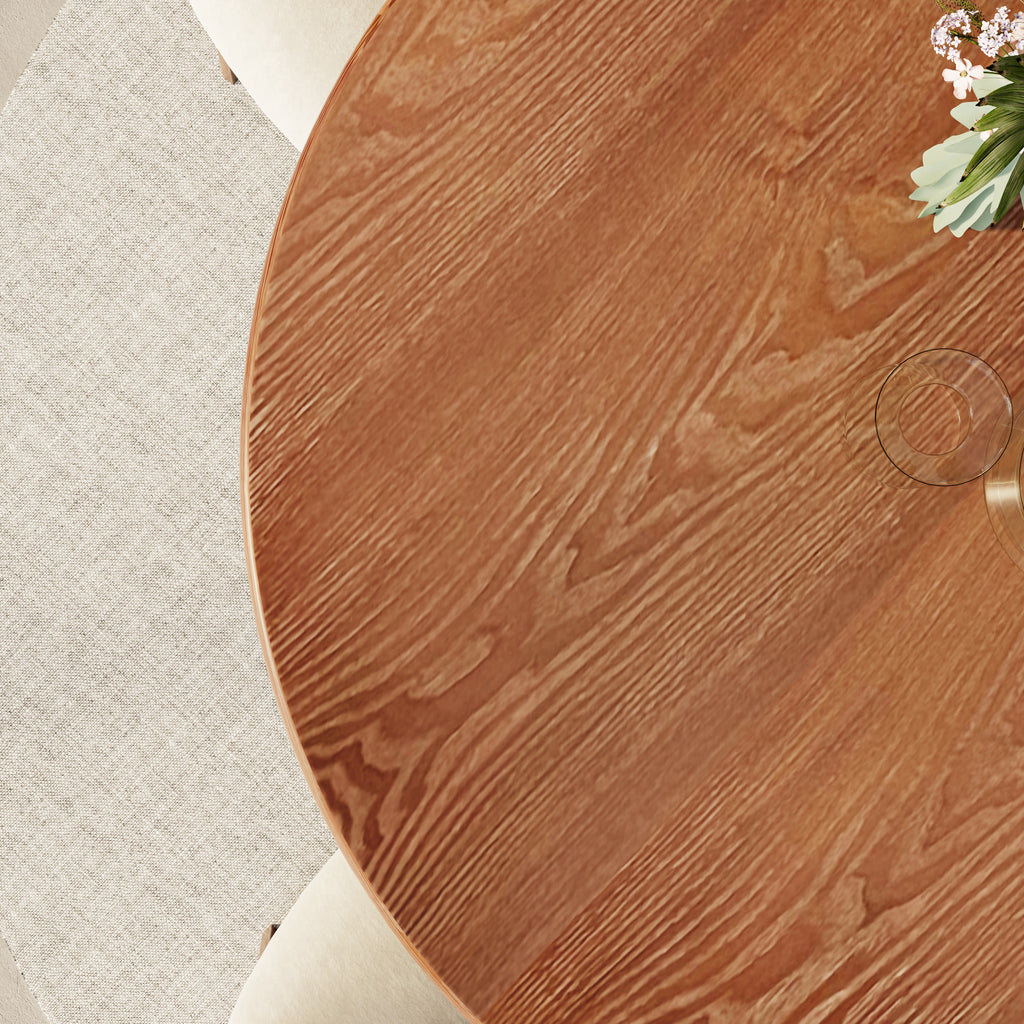 Mid-Century Modern Round Dining Table For 4-8 People