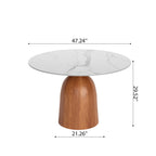 Round Kitchen Table Mid-Century Style For 4-8 People - image 12