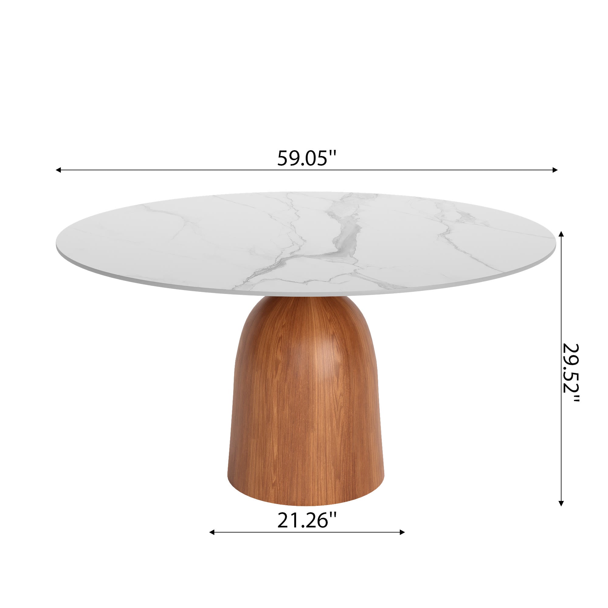 Round Kitchen Table Mid-Century Style For 4-8 People - image 14