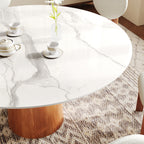 Round Kitchen Table Mid-Century Style For 4-8 People - image 4