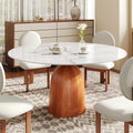 Soluna Round Kitchen Table Mid-Century Style For 4-8 People - Snowy White - 59" Table - image 0