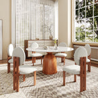 Soluna Round Kitchen Table Mid-Century Style For 4-8 People - image 3