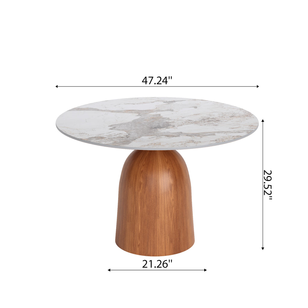 Soluna Round Kitchen Table Mid-Century Style For 4-8 People - image 16