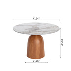 Soluna Round Kitchen Table Mid-Century Style For 4-8 People - image 16