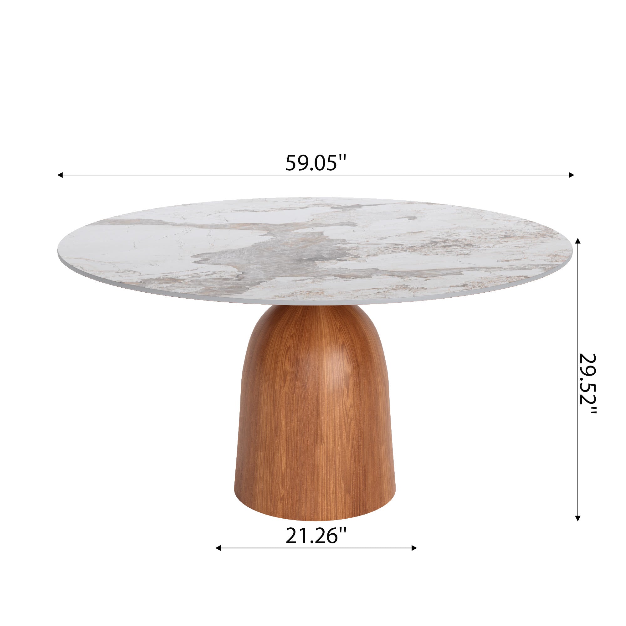 Round Kitchen Table Mid-Century Style For 4-8 People - image 17